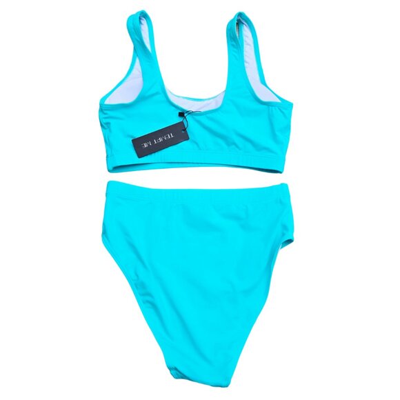 NWT Tempt Me Teal 2 Piece Scoop Neck Bathing Suit Bikini - XSmall - Picture 2 of 3